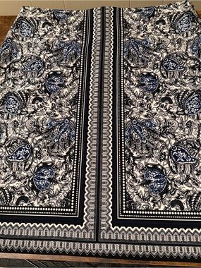 Talbots Black White and Blue Pattern Skirt